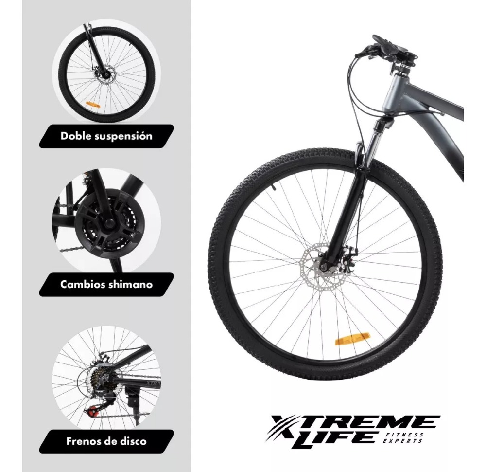 Mountain Bike Aro 29 Doble Suspension Frenos De Disco 21v Color Negro
