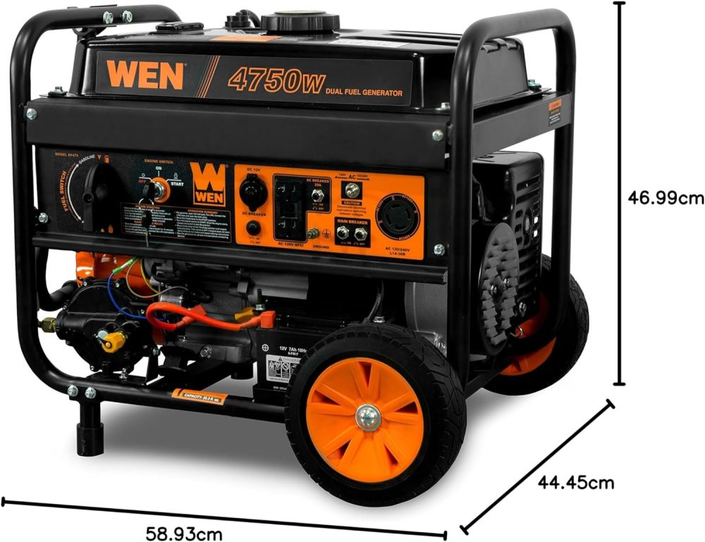 DF475T Dual Fuel 120V/240V Portable Generator with Electric Start Transfer Switch Ready, 4750-Watt, CARB Compliant