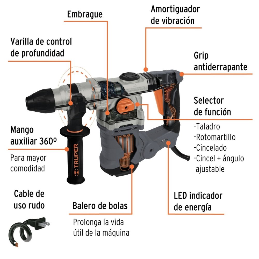 Escalera multiposición 16 peldaños Rotomartillo 6 JOULES MALETA