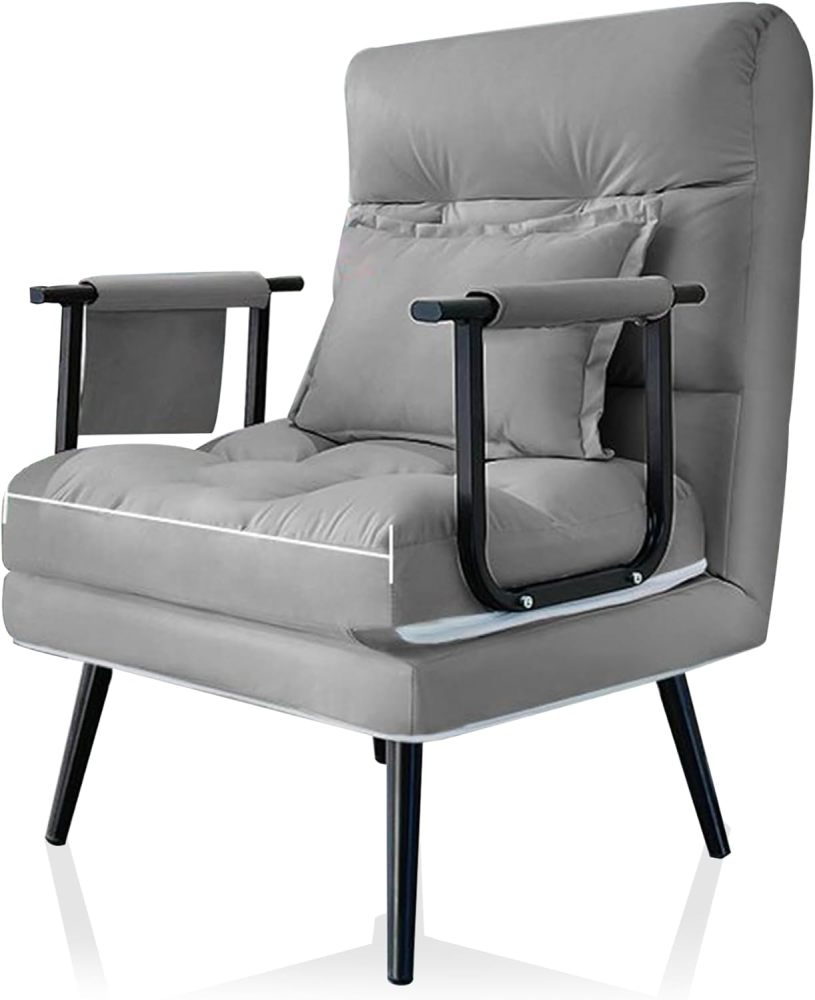 Sofá cama convertible, cama plegable tres en uno, sofá individual, respaldo ajustable, sillón decorativo multifuncional, silla de visualización de películas, silla de salón moderna