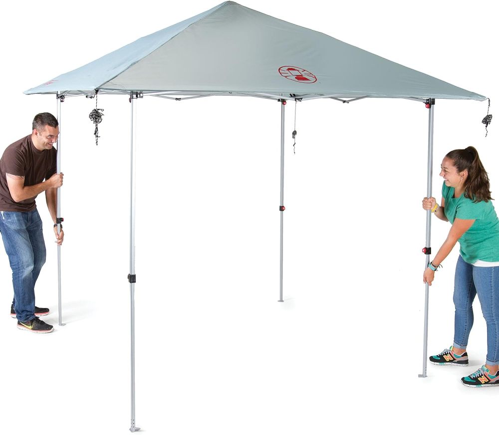 Coleman Light & Fast - Tienda de campaña desplegable de 10 x 10 pies, Refugio portátil para el Sol se instala en 3 Minutos y Pesa 10 Libras más Ligero Que refugios comparables, Ideal para Playa