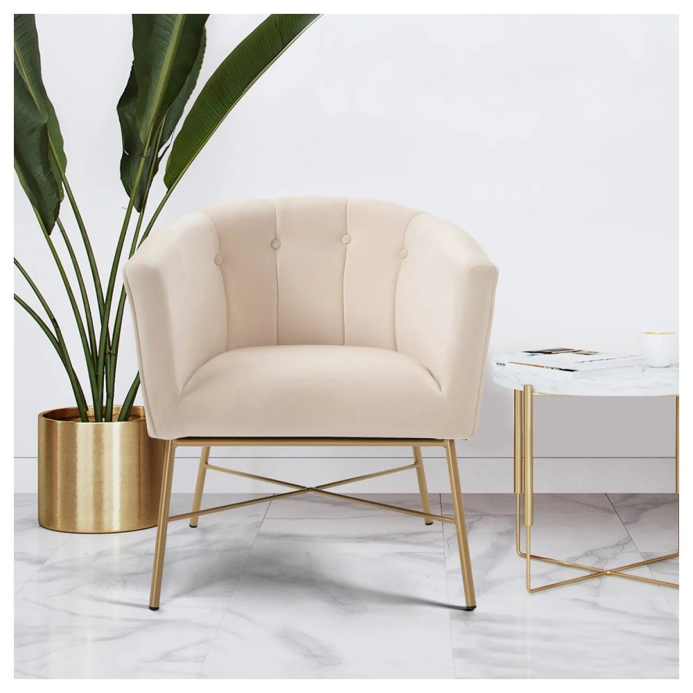 Poltrona Sitial Terciopelo Navona Beige Novahus