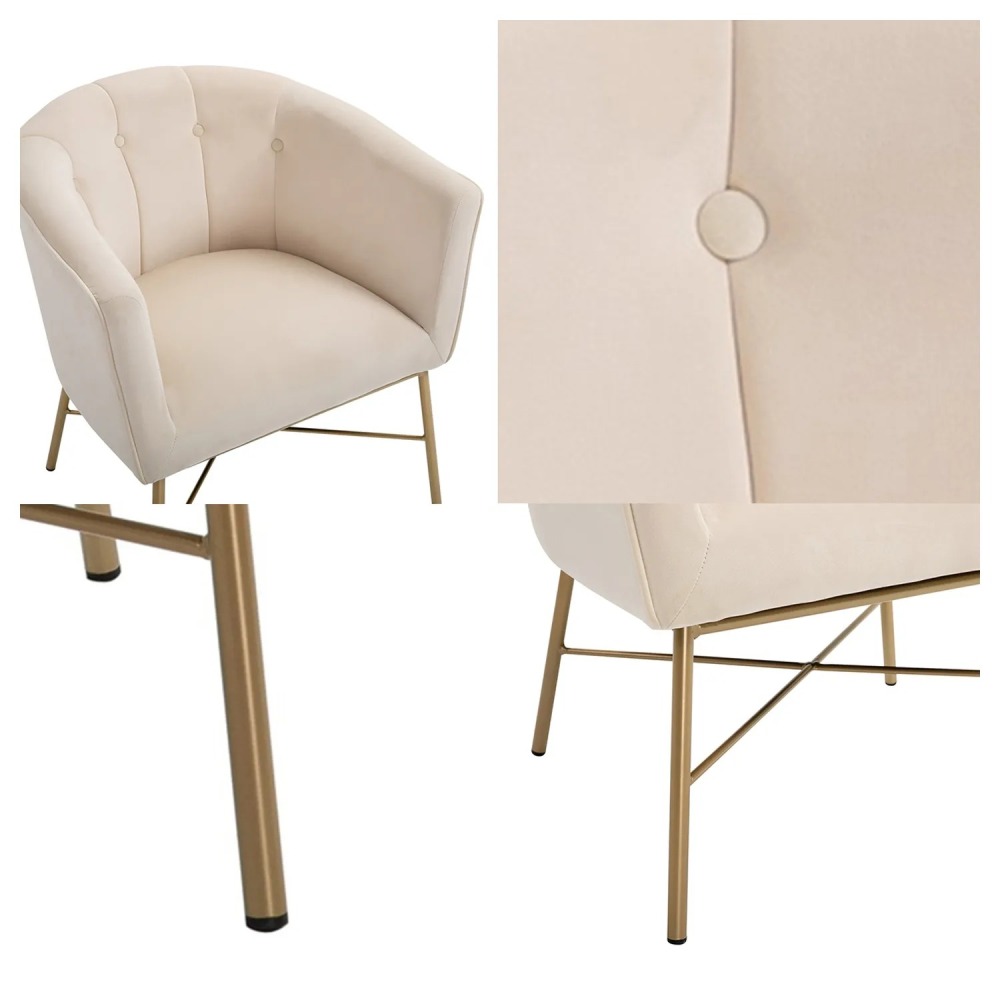 Poltrona Sitial Terciopelo Navona Beige Novahus