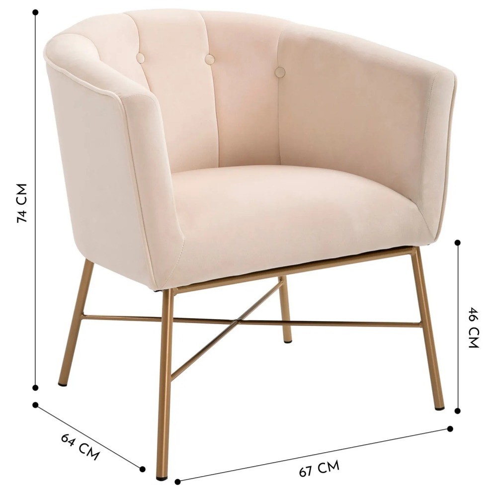 Poltrona Sitial Terciopelo Navona Beige Novahus