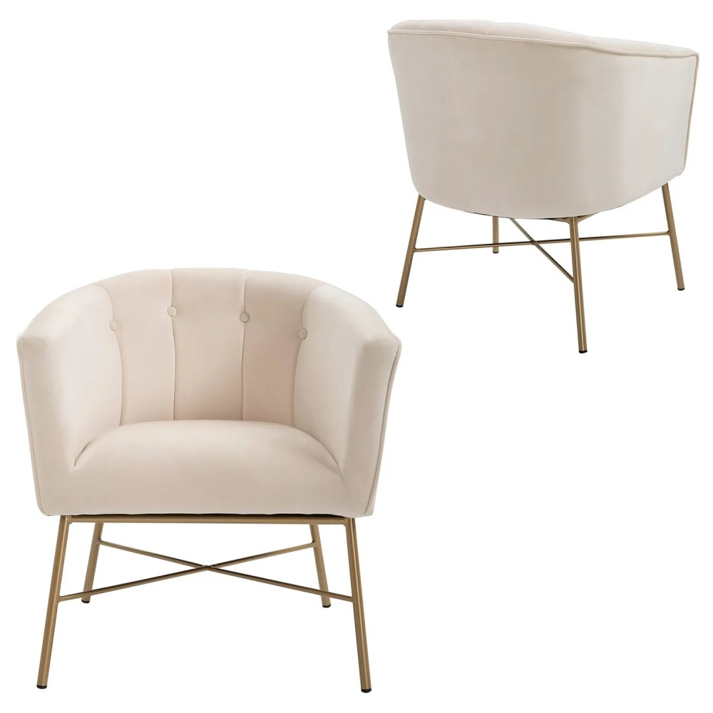 Poltrona Sitial Terciopelo Navona Beige Novahus