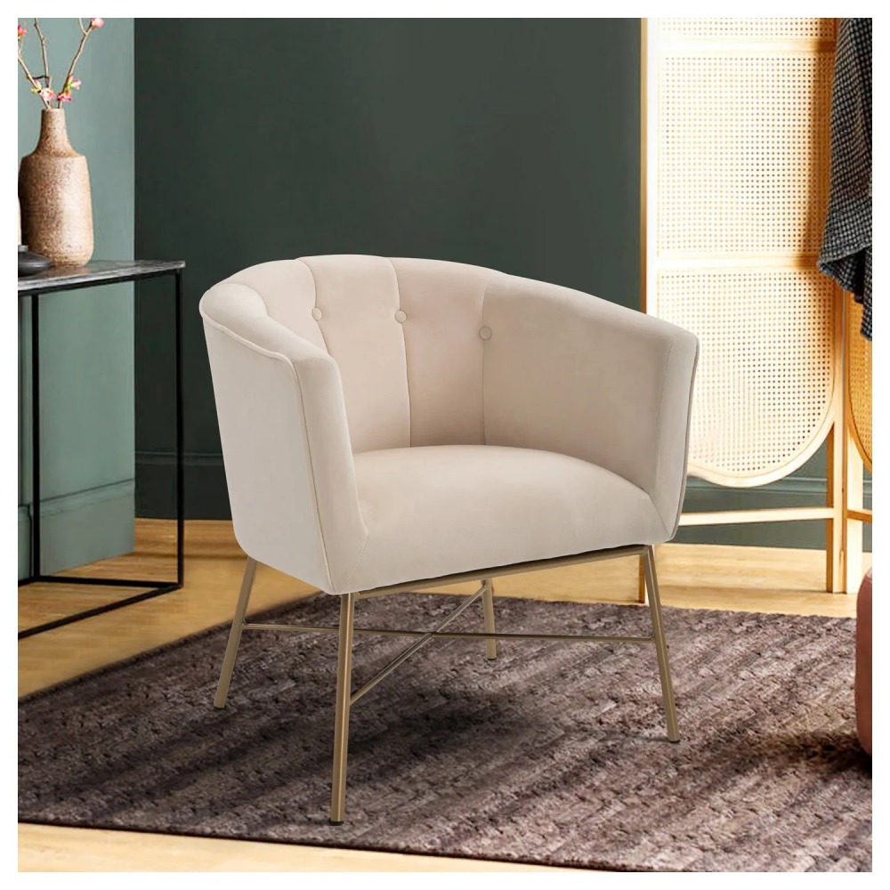 Poltrona Sitial Terciopelo Navona Beige Novahus