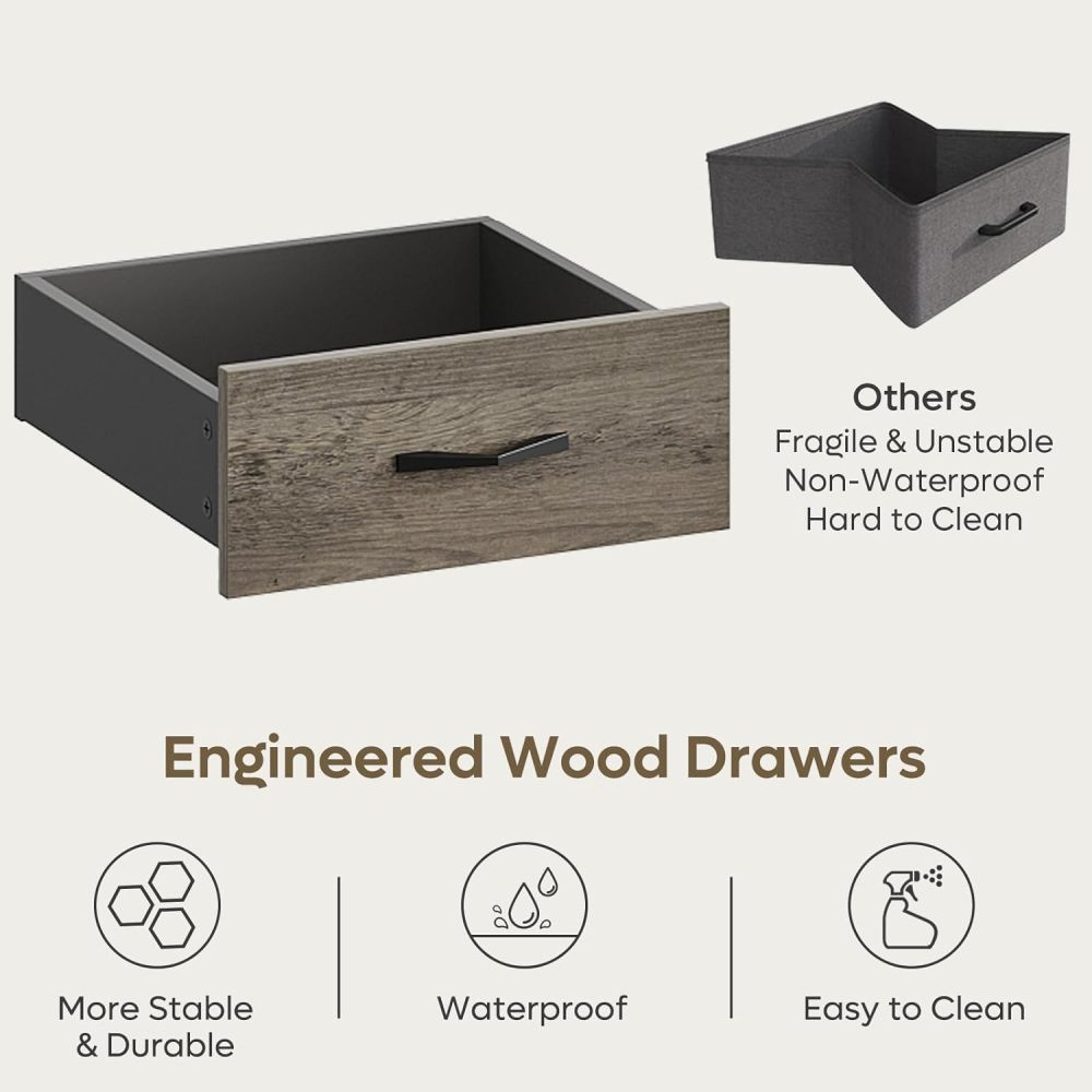 Escritorio ejecutivo industrial de madera de 59 pulgadas con 2 cajones