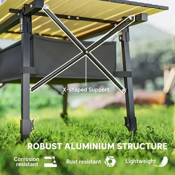 Mesa plegable pequeña de aluminio Outsunny de 3 pies