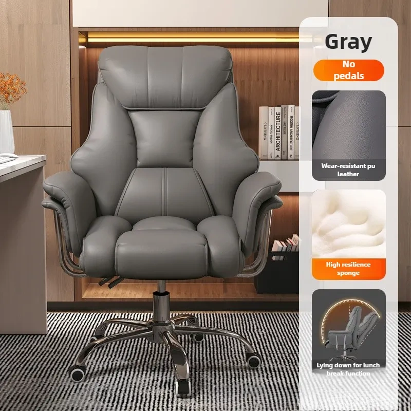 Sillón ejecutivo minimalista — Silla de oficina y ordenador, cómoda para uso sedentario.