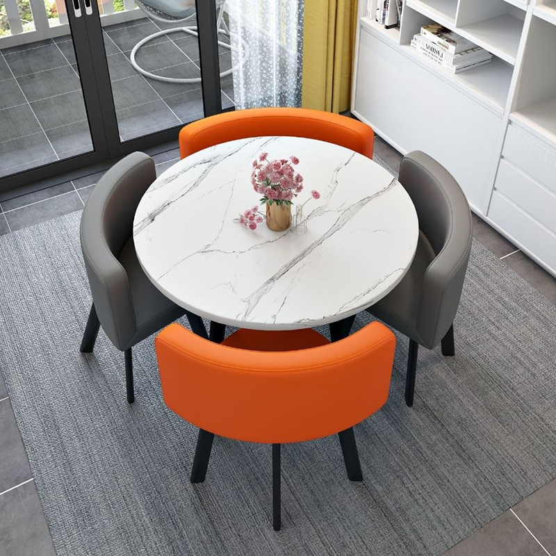 Mesa de comedor de recepción sencilla, mesa de comedor de mármol, silla de madera maciza, mesa de comedor para restaurante, muebles GPF50YH