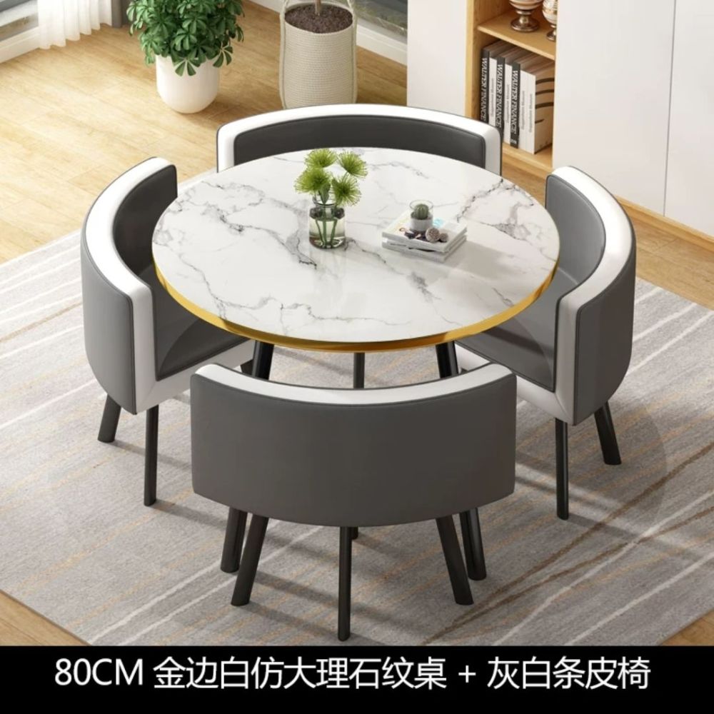 Mesa de comedor de recepción sencilla, mesa de comedor de mármol, silla de madera maciza, mesa de comedor para restaurante, muebles GPF50YH