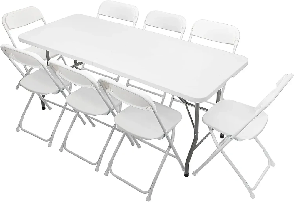 Mesa plegable de plástico portátil de 6 pies para interiores y exteriores