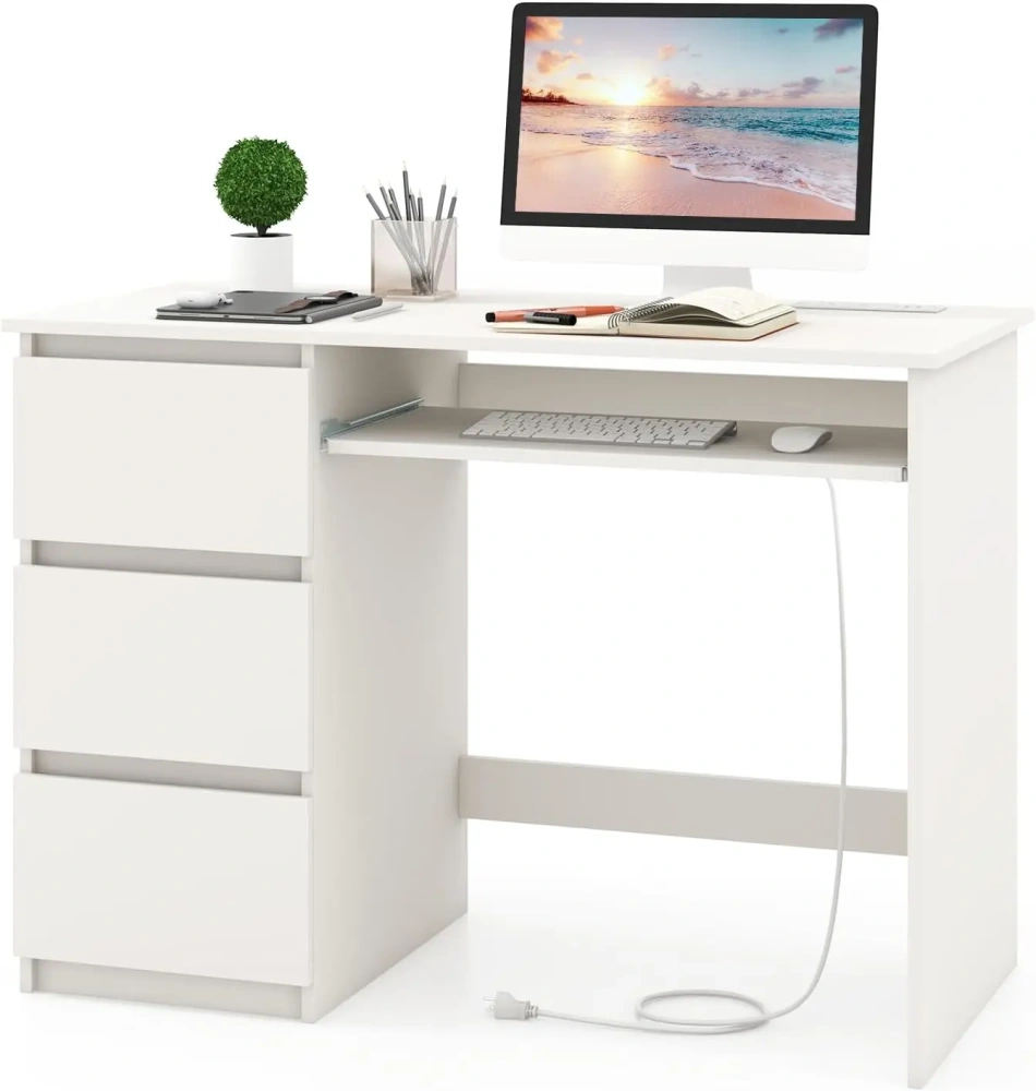 Escritorio para computadora con 3 cajones de almacenamiento