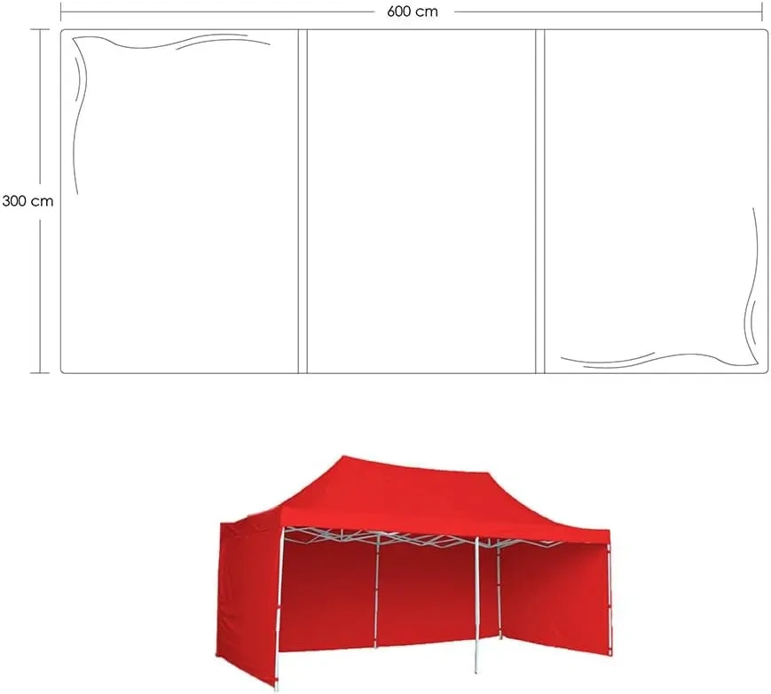 Toldo Plegable con Paredes Laterales, Impermeable y Resistente al Calor, Cinta de Gancho y Felpa de Ajuste, Ideal para Exterior. (Azul, 3x6)