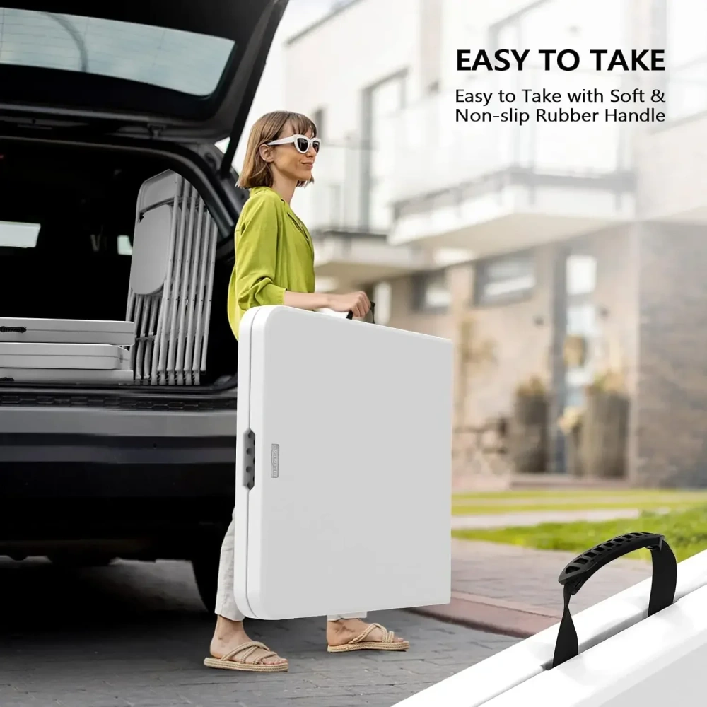 Mesa plegable de plástico portátil de 6 pies para interiores y exteriores