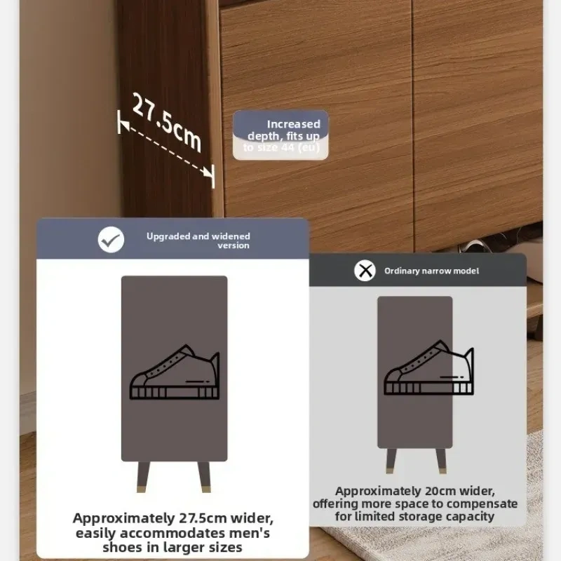 Zapatero de madera de gran capacidad y diseño compacto con múltiples niveles para organizar el hogar (capacidad para 30 pares)