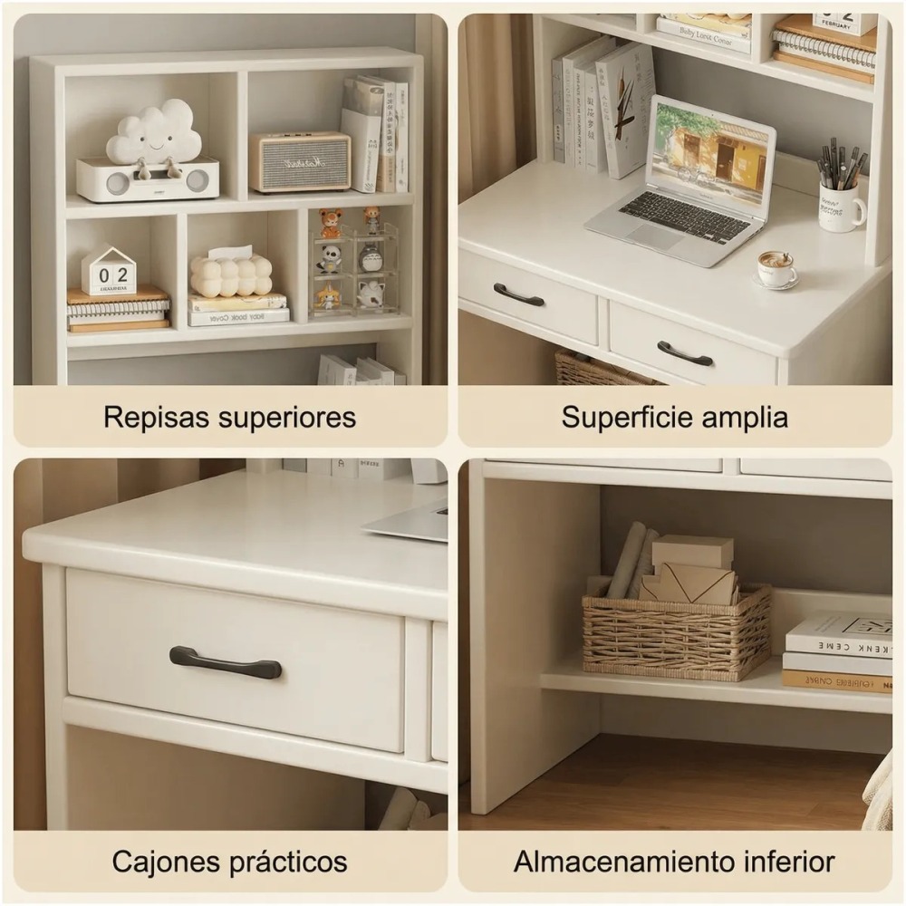 Escritorio Moderno Con Organizador 80x50x170cm Para Oficina