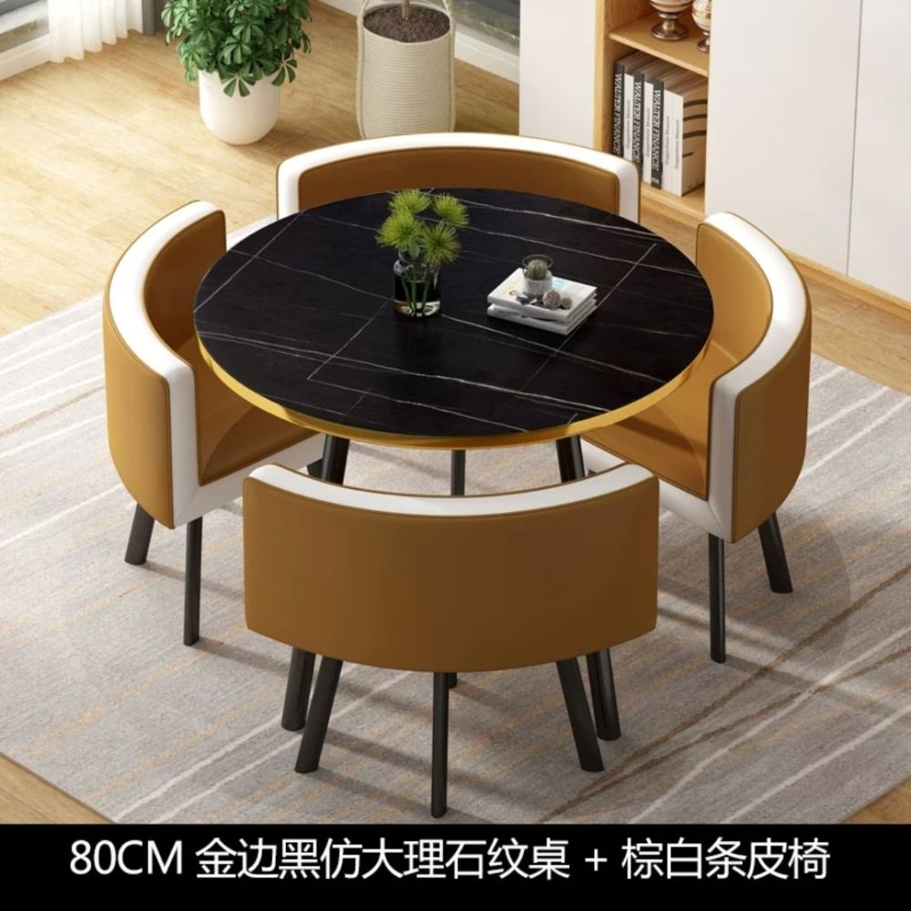 Mesa de comedor de recepción sencilla, mesa de comedor de mármol, silla de madera maciza, mesa de comedor para restaurante, muebles GPF50YH