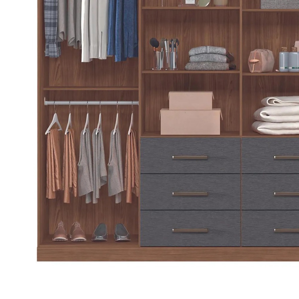 Clóset Liverpool 8 Puerta(s) 6 Cajón(es) 11 Repisa(s) 212x210x46.3 cm Gris