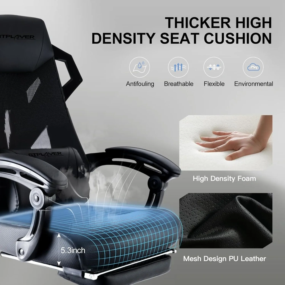 Silla gaming ergonómica con respaldo de malla