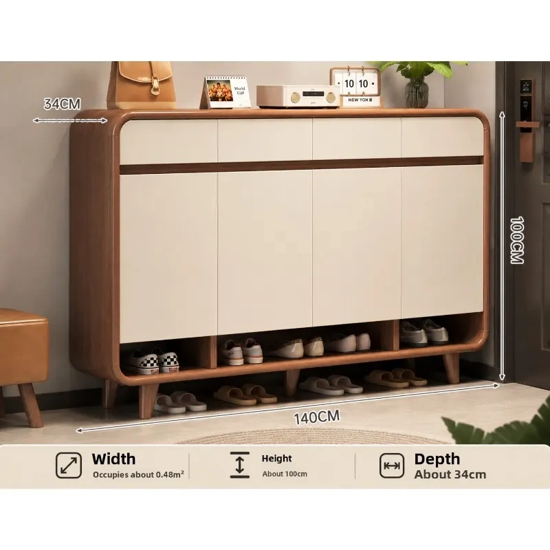 Zapatero de madera de gran capacidad y diseño compacto con múltiples niveles para organizar el hogar (capacidad para 30 pares)