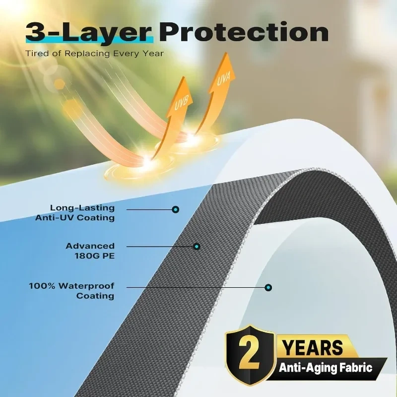 ADVANCE OUTDOOR - Carpa portátil resistente de 10 x 20 pies para coche, garaje, fiestas o refugio para embarcaciones; altura ajustable desde 9,5 pies.