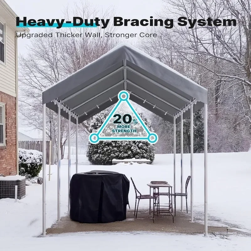 ADVANCE OUTDOOR - Carpa portátil resistente de 10 x 20 pies para coche, garaje, fiestas o refugio para embarcaciones; altura ajustable desde 9,5 pies.