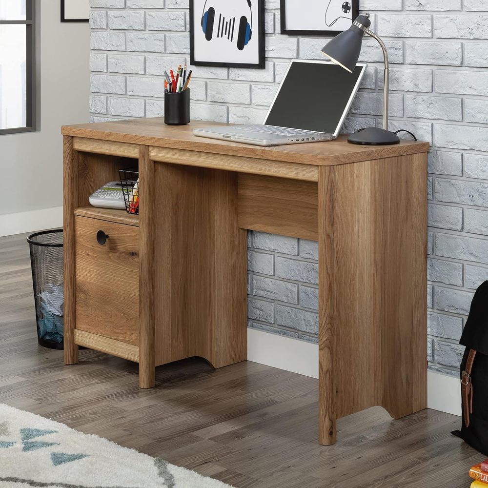 Escritorio para oficina en casa con acabado en roble Timber