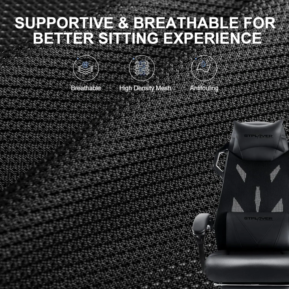 Silla gaming ergonómica con respaldo de malla