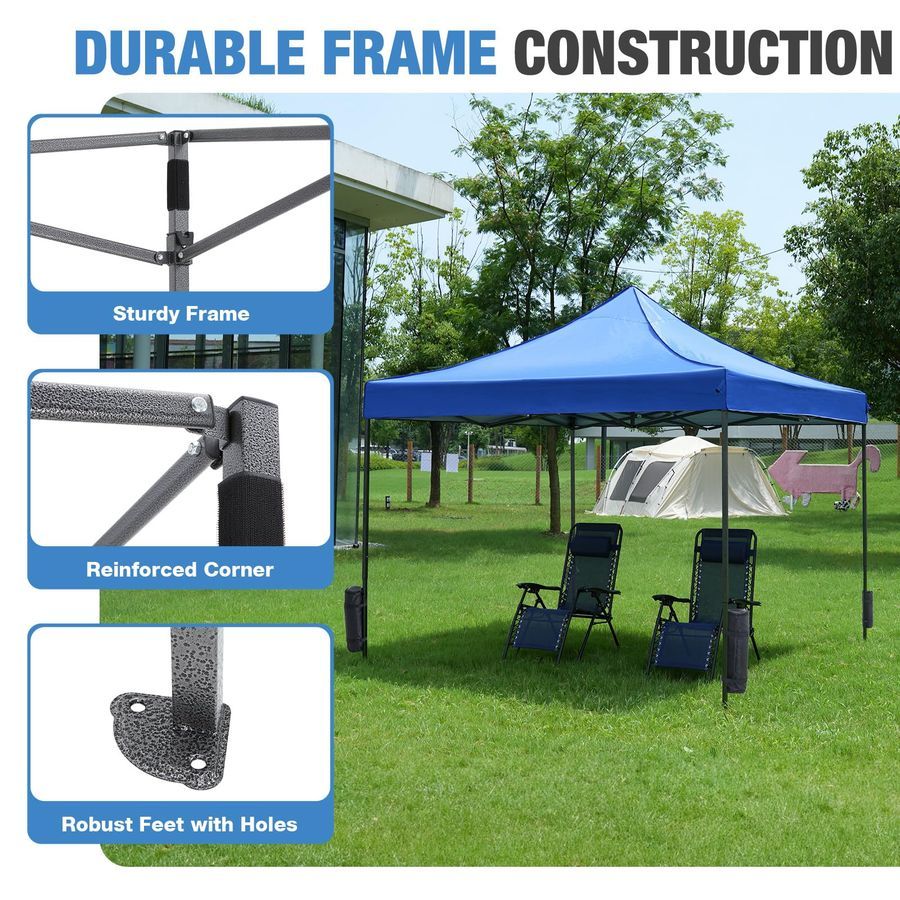 Carpa plegable de 9.5 x 9.5 pies — Carpas de montaje fácil