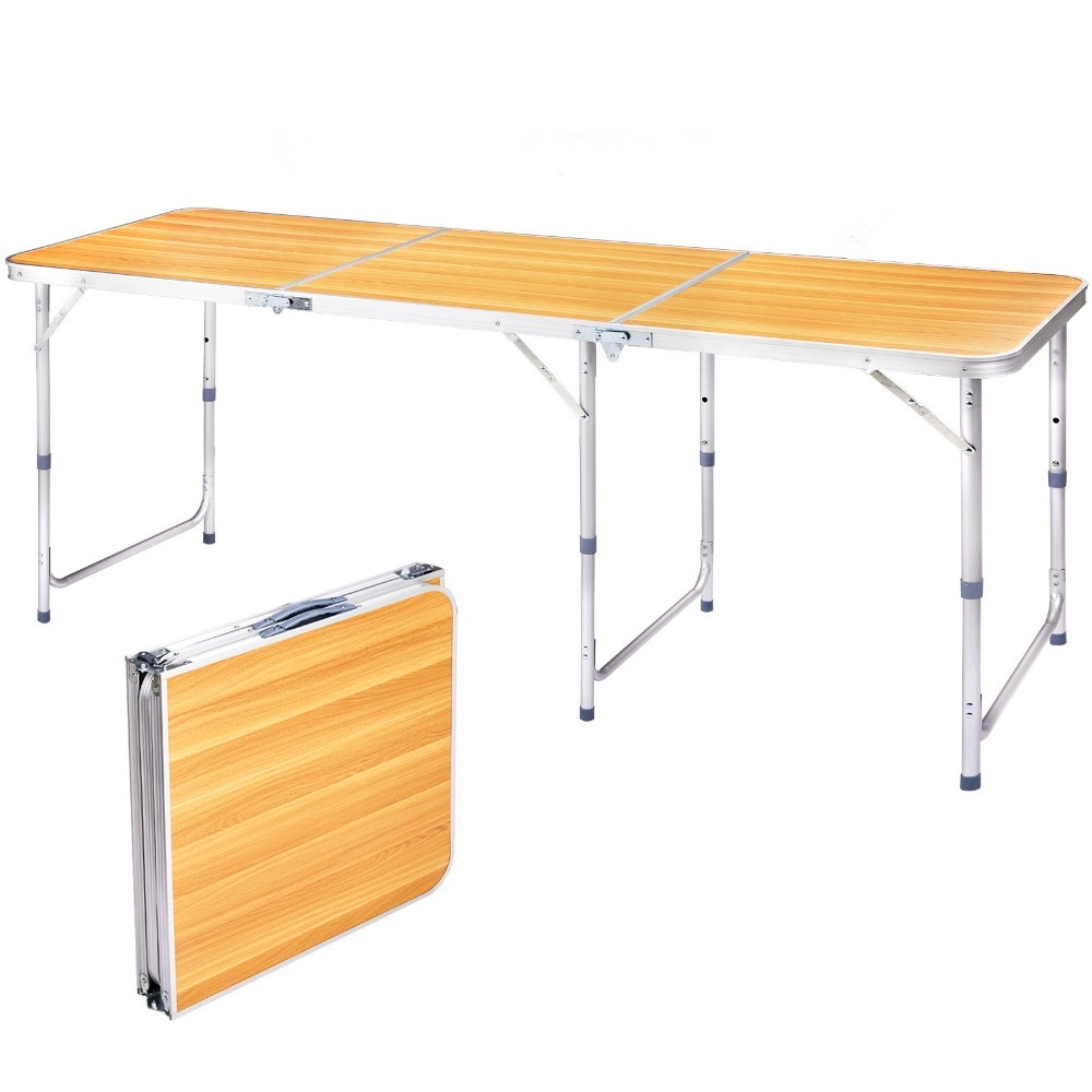 Mesa plegable de plástico portátil de 6 pies para interiores y exteriores: perfecta para comidas y fiestas.