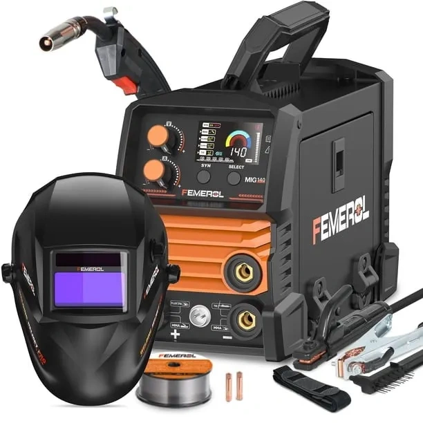 Soldadora FEMEROL 140A 3 en 1 MIG/Flux Core/TIG/Stick 110V