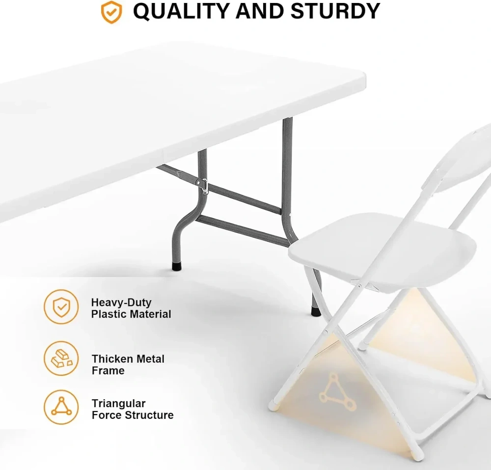 Mesa plegable de plástico portátil de 6 pies para interiores y exteriores
