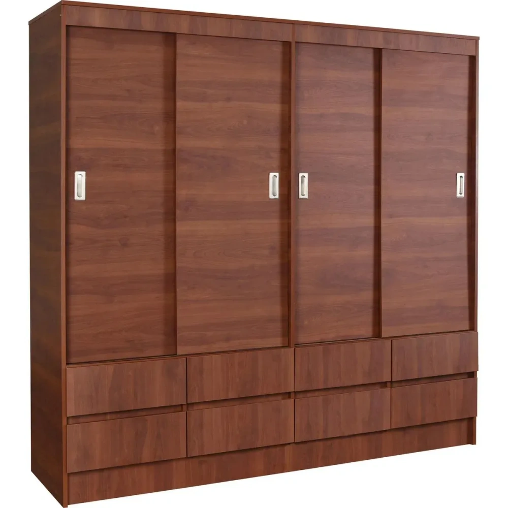 Clóset Maule 4 Puerta(s) 8 Cajón(es) 2 Repisa(s) 180x180x51 cm Café