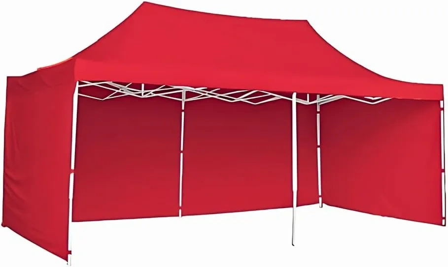 Toldo Plegable con Paredes Laterales, Impermeable y Resistente al Calor, Cinta de Gancho y Felpa de Ajuste, Ideal para Exterior. (Azul, 3x6)