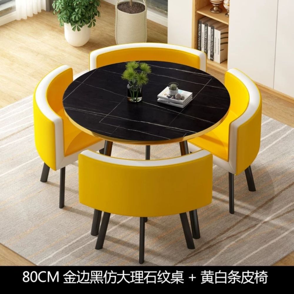 Mesa de comedor de recepción sencilla, mesa de comedor de mármol, silla de madera maciza, mesa de comedor para restaurante, muebles GPF50YH