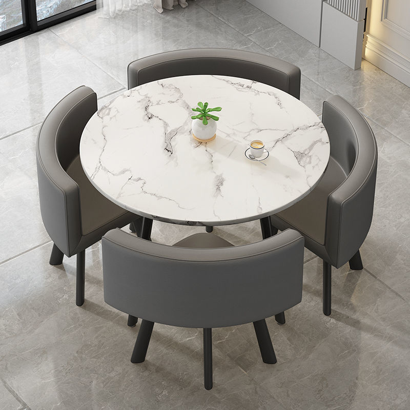 Mesa de comedor de recepción sencilla, mesa de comedor de mármol, silla de madera maciza, mesa de comedor para restaurante, muebles GPF50YH