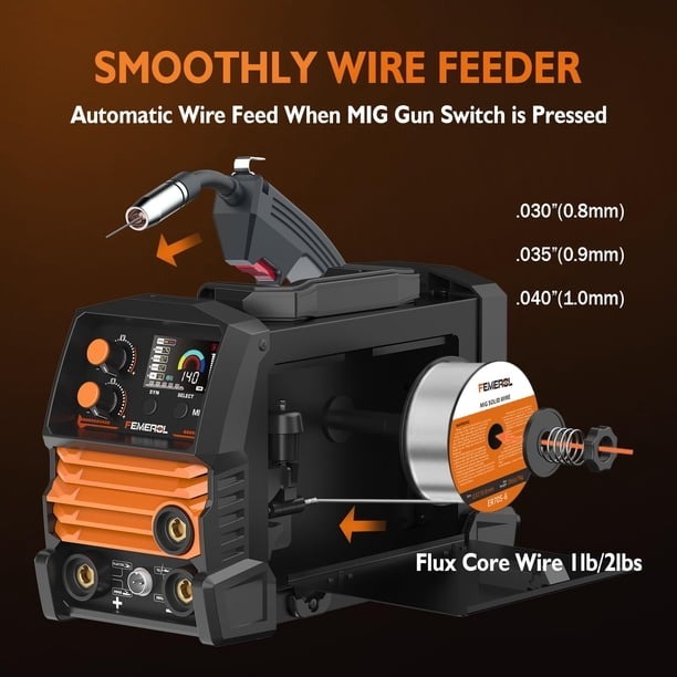 Soldadora FEMEROL 140A 3 en 1 MIG/Flux Core/TIG/Stick 110V