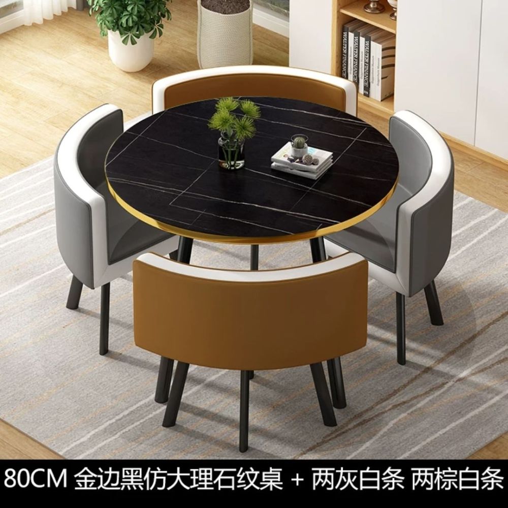 Mesa de comedor de recepción sencilla, mesa de comedor de mármol, silla de madera maciza, mesa de comedor para restaurante, muebles GPF50YH