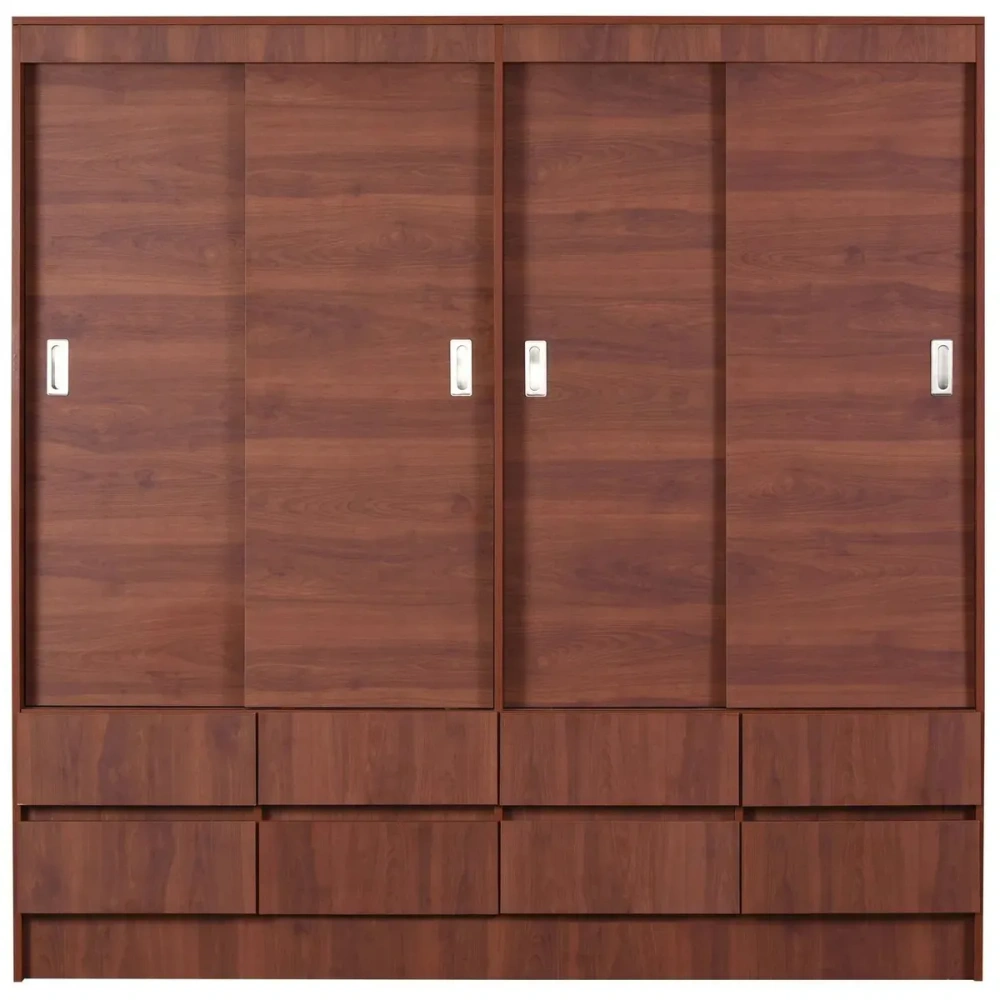 Clóset Maule 4 Puerta(s) 8 Cajón(es) 2 Repisa(s) 180x180x51 cm Café