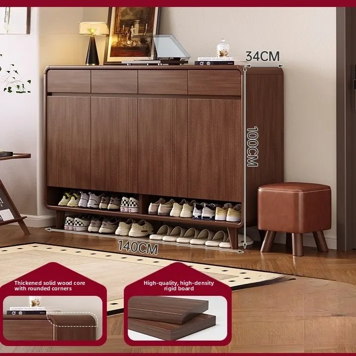 Zapatero de madera de gran capacidad y diseño compacto con múltiples niveles para organizar el hogar (capacidad para 30 pares)