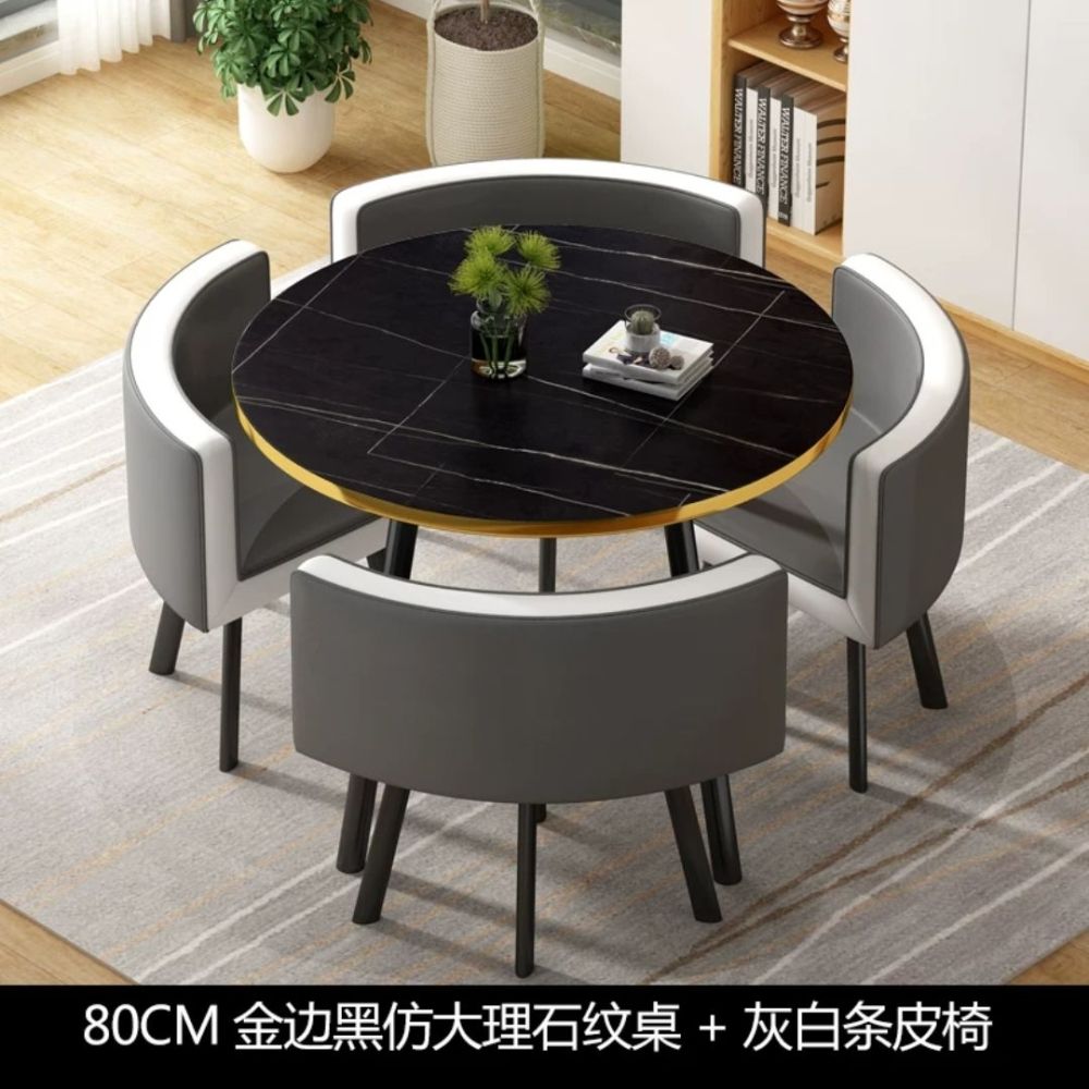 Mesa de comedor de recepción sencilla, mesa de comedor de mármol, silla de madera maciza, mesa de comedor para restaurante, muebles GPF50YH