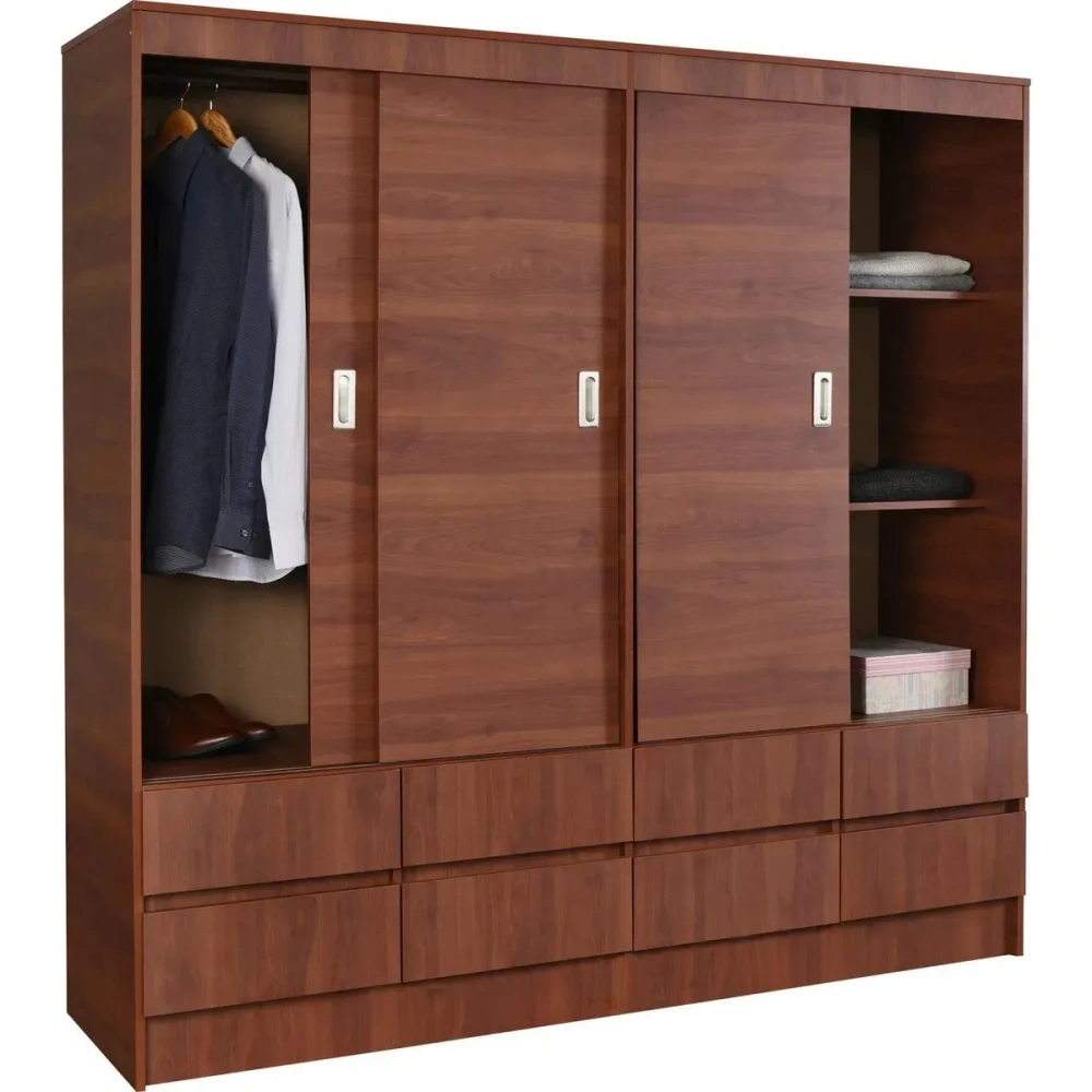 Clóset Maule 4 Puerta(s) 8 Cajón(es) 2 Repisa(s) 180x180x51 cm Café