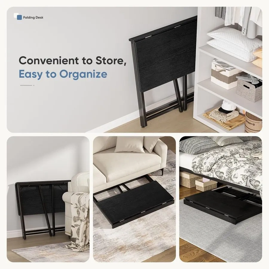 Escritorio plegable de 31,5 pulgadas, mesa para ordenador plegable para espacios pequeños