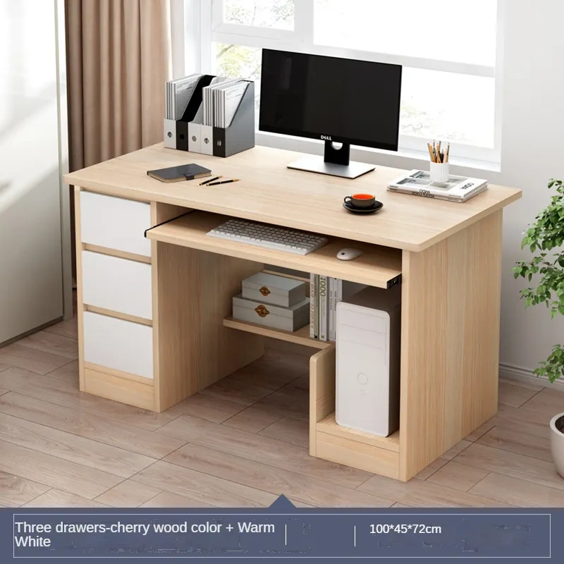 Nuevo escritorio para el hogar — Mesa de estudio y escritura para estudiantes con cajón con cerradura — Escritorio sencillo para ordenador y dormitorio