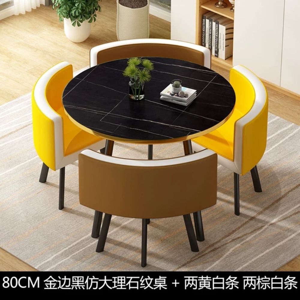 Mesa de comedor de recepción sencilla, mesa de comedor de mármol, silla de madera maciza, mesa de comedor para restaurante, muebles GPF50YH