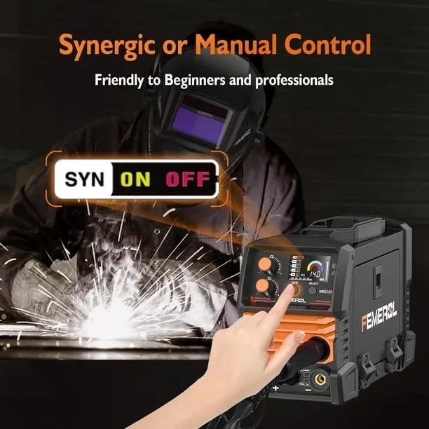 Soldadora FEMEROL 140A 3 en 1 MIG/Flux Core/TIG/Stick 110V