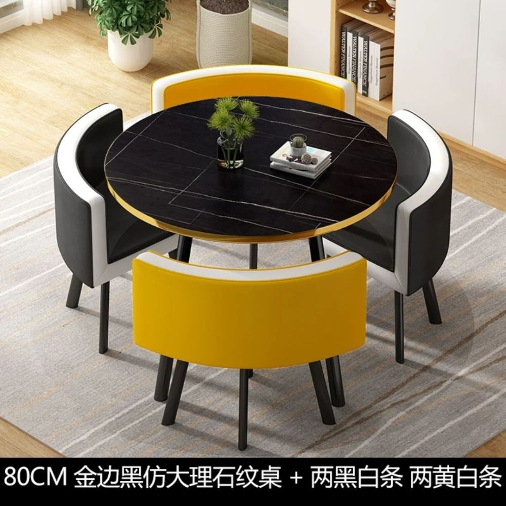 Mesa de comedor de recepción sencilla, mesa de comedor de mármol, silla de madera maciza, mesa de comedor para restaurante, muebles GPF50YH