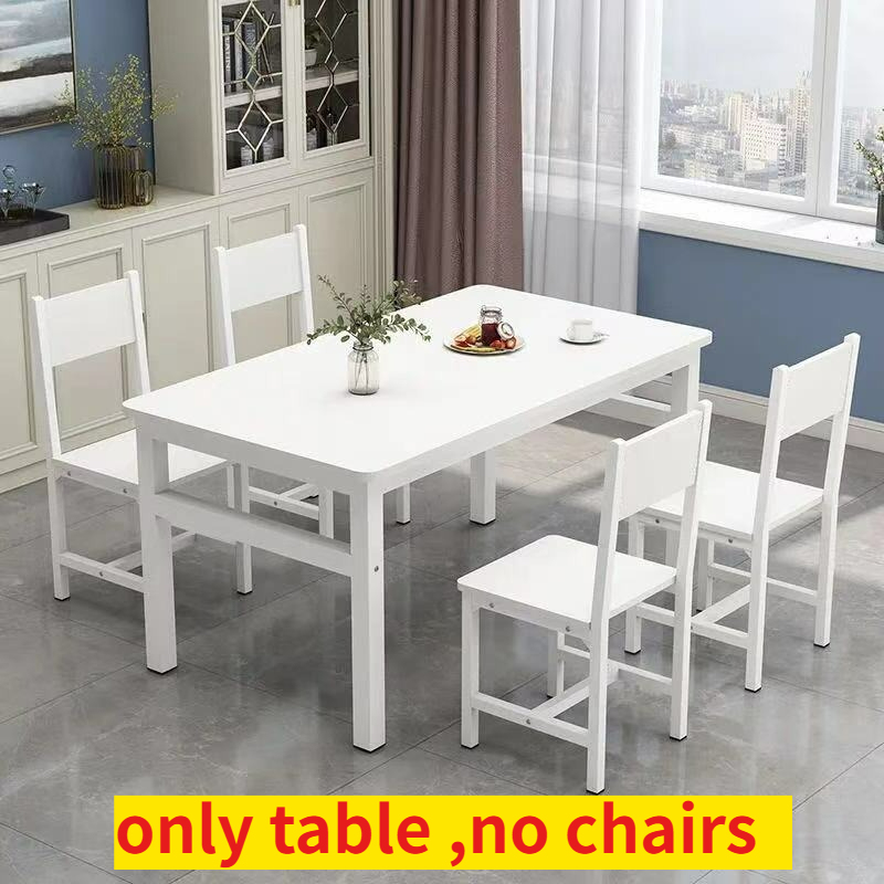 Juego de mesa de comedor plegable y extensible con 4 sillas — Mesa rectangular de madera para cocina y comedor, ideal para ahorrar espacio en apartamentos pequeños y uso doméstico.