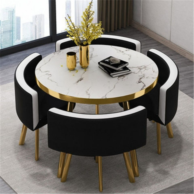 Mesa de comedor de recepción sencilla, mesa de comedor de mármol, silla de madera maciza, mesa de comedor para restaurante, muebles GPF50YH